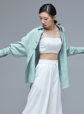 现代舞练功服舞蹈衬衫练功服男女款演出服飘逸长袖舞蹈生搭配Z04B