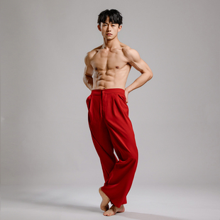 D371舞蹈练功裤女宽松阔腿舞蹈生长裤运动现代舞演出服胡沈员