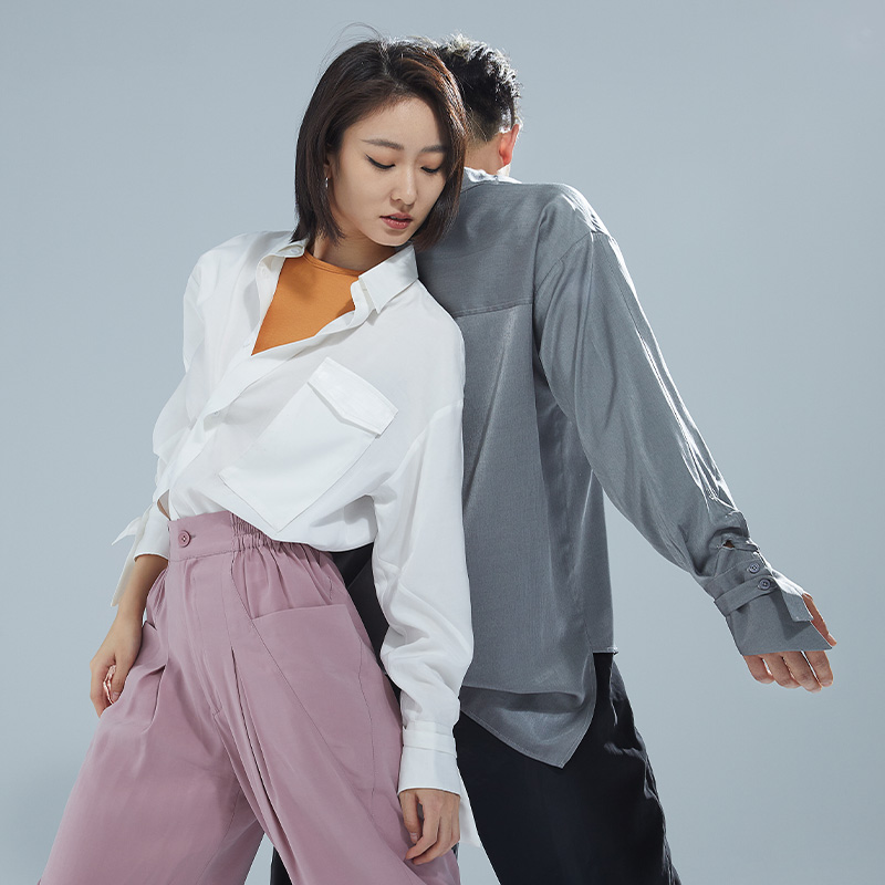 演出服原创舞蹈服衬衫练功白色