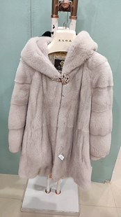 SP1572 年轻款 2026新款 进口天鹅绒貂皮大衣原连帽整貂皮草外套女装