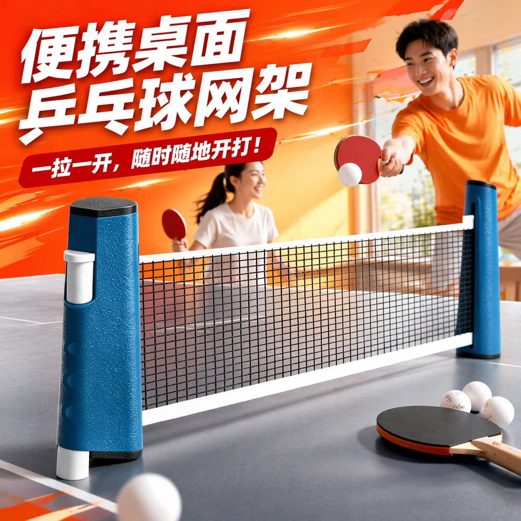 乒乓球网架便携式自由伸缩图片