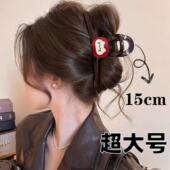 2025新款 15cm超大号苹果小猫可爱发夹大抓夹女后脑勺鲨鱼夹发夹