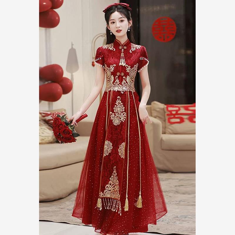 敬酒服新娘2025新款酒红