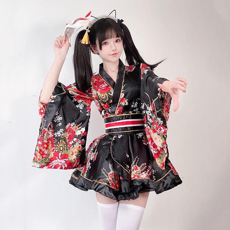 日本正装传统和服cosplay服装夏日和风印花改良浴衣和服女士套装