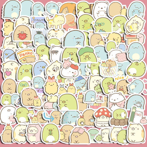 100张角落生物装饰贴纸不重复