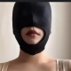 拉绒情趣头套有弹力遮光黑色性感头套开大小嘴情感面具头女生戴