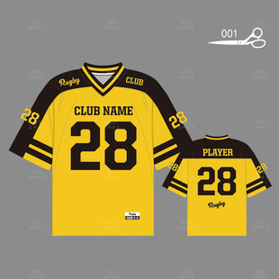 高端定制美式复古橄榄球服宽松运动球衣休闲街舞表演比赛运动球服