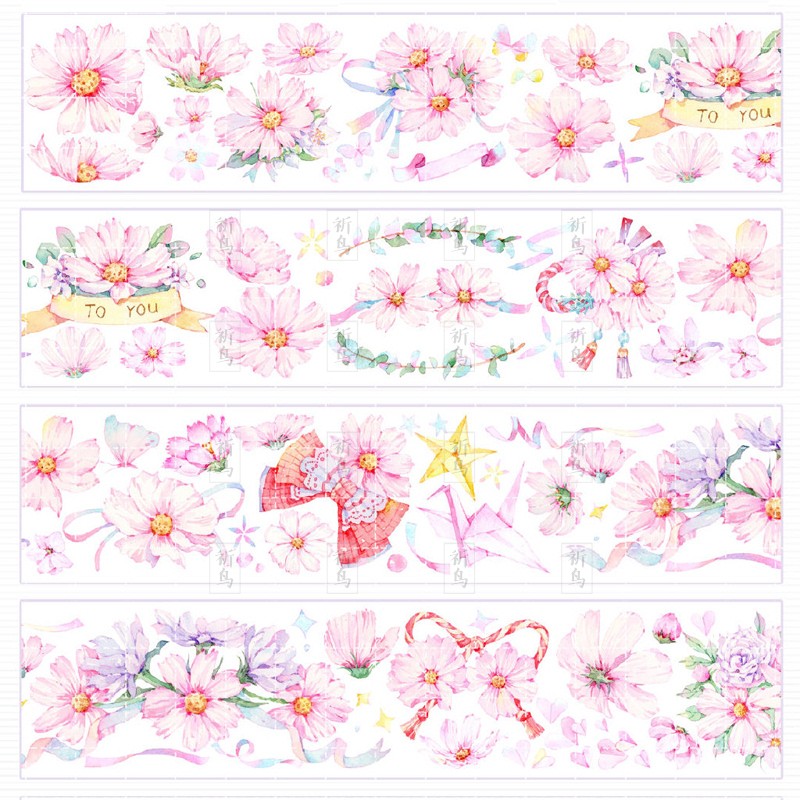 祈鸟格桑花漫不经心台产和纸胶带