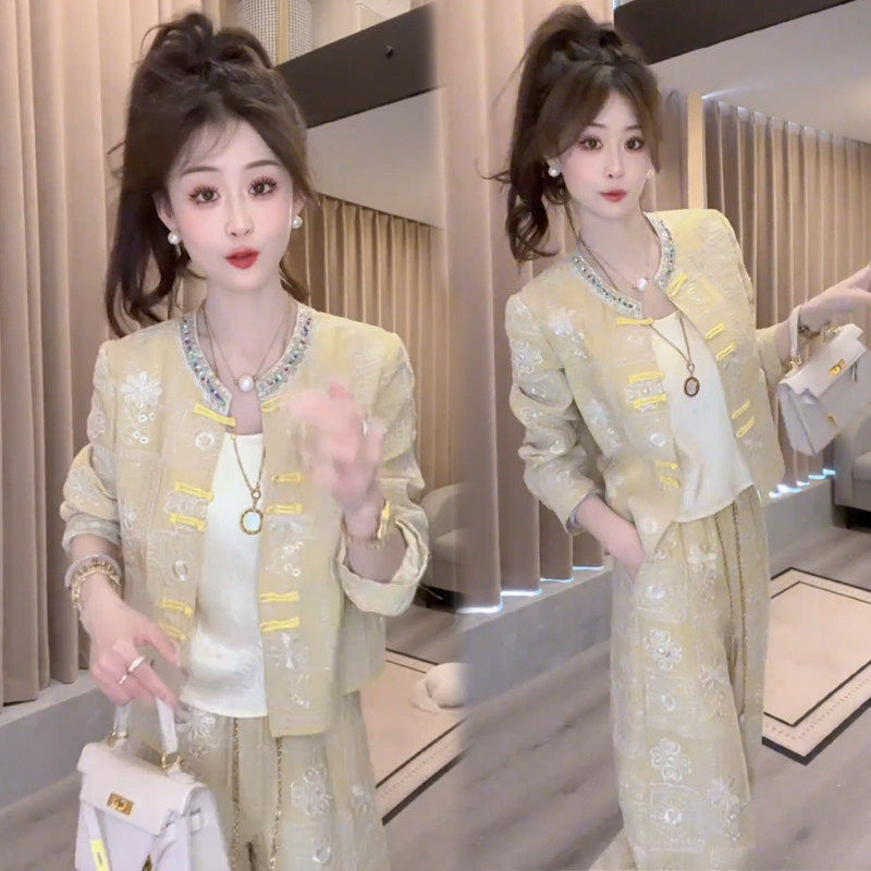 时尚套装女2026夏季新款时髦洋派国风防晒外套阔腿裤气质两件套潮