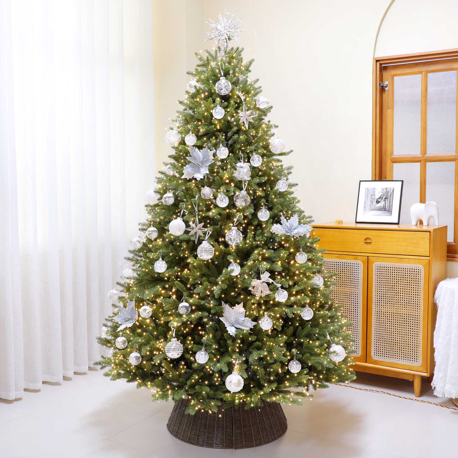 ins圣诞树纯pe装饰品大型仿真加密圣诞节场景diy摆件2025新款套餐