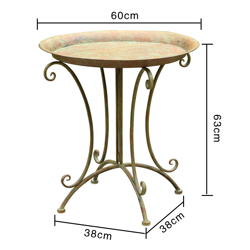 出品订单欧式做旧铁艺花架庭院室外阳台花几花园户外喂鸟器装饰