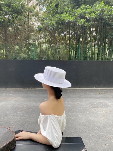 法式经典礼帽网红款平顶帽帽子