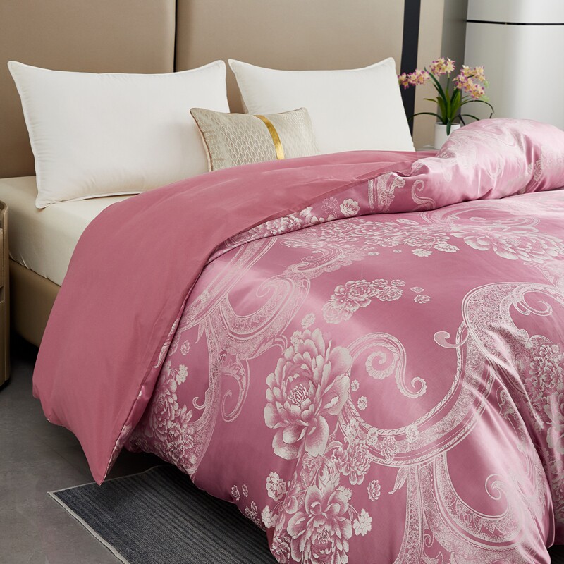 大红贡缎被套单件欧式软缎面提花单双人被罩结婚庆1.5米1.8米2米