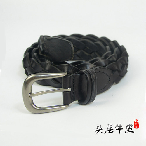 编织皮带男女士腰带欧美编制针扣