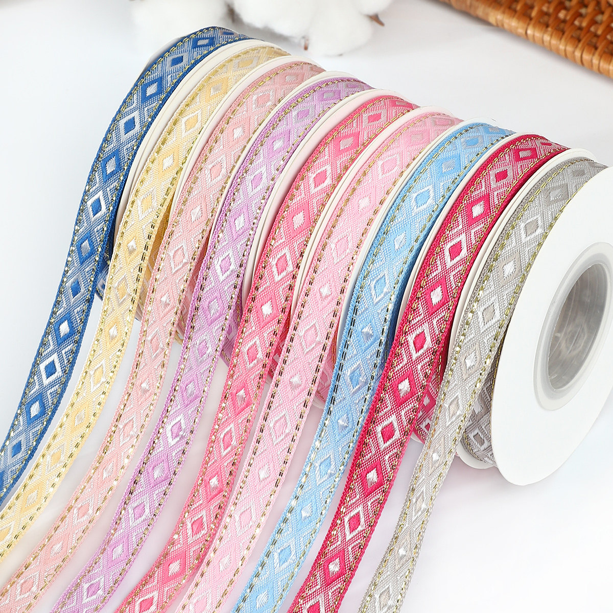 汉服民族风古风花边服装辅料格子带包边条礼盒包装装饰丝带蝴蝶结