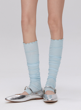 蓝色袜套女款夏季薄款针织踩脚袜套miu系芭蕾风少女学院风小腿袜