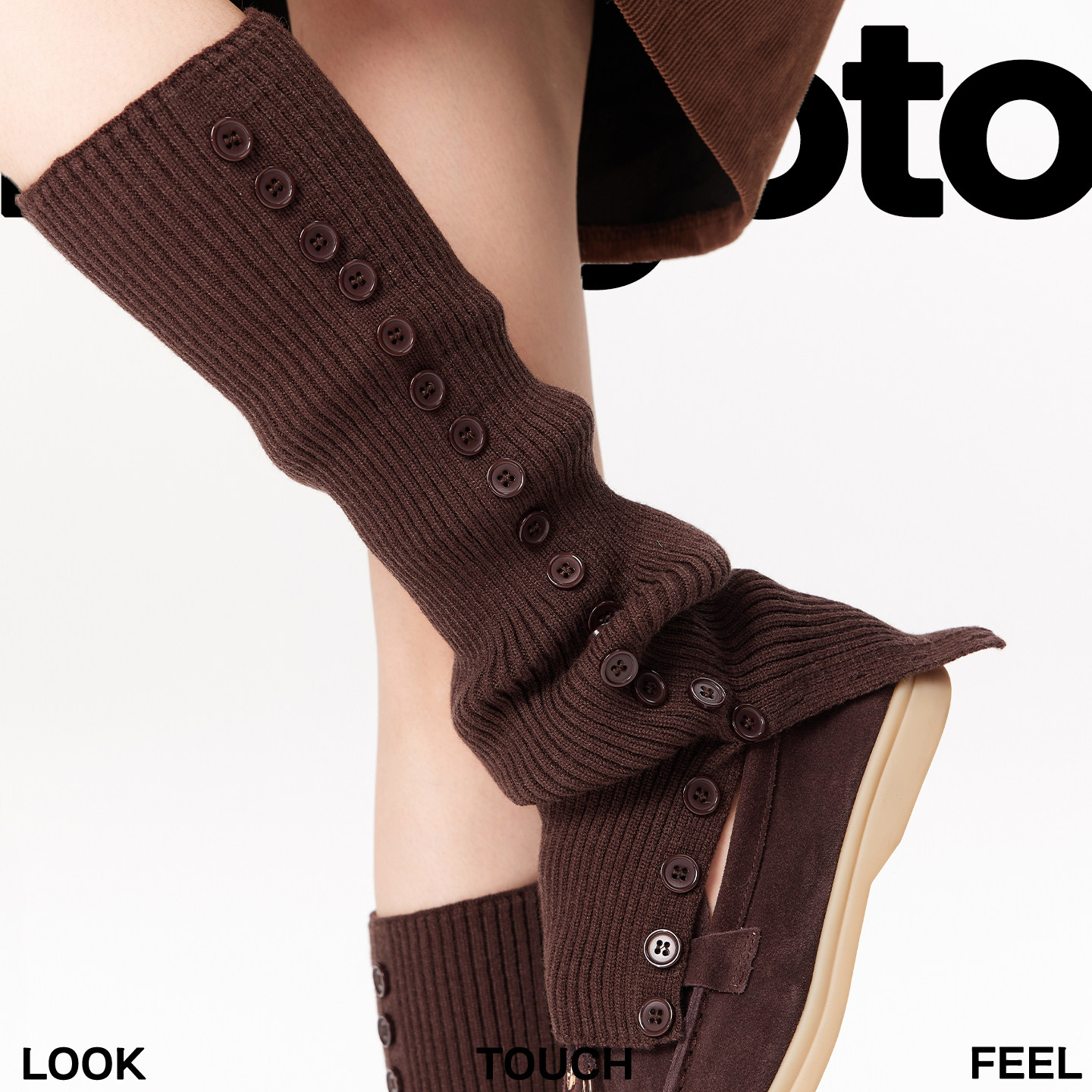 复古显瘦开叉纽扣针织棕色袜套秋冬日系百搭堆堆袜小腿袜女,女士内衣/男士内衣/家居服,中筒袜,淘宝优惠券,粉丝福利购,淘宝优惠卷