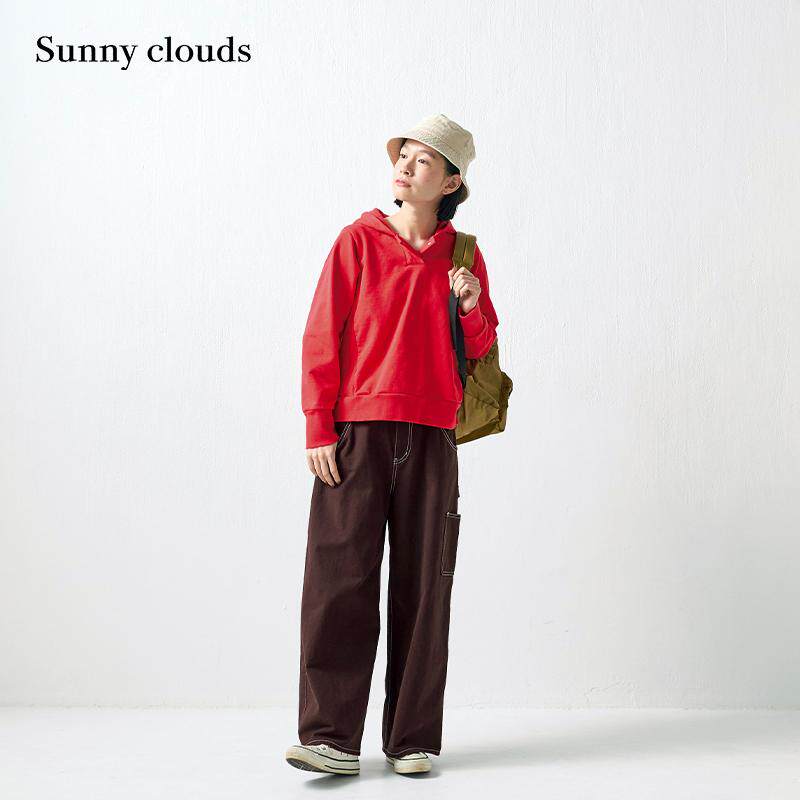 桑妮库拉女士红色连帽卫衣帽衫