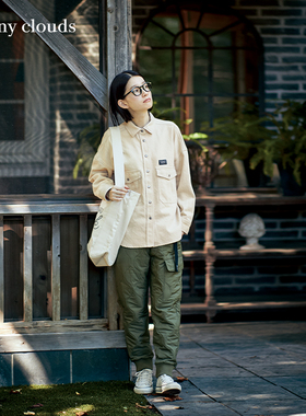 桑妮库拉/Sunny clouds绗缝夹棉罗纹收口萝卜裤豆绿长裤