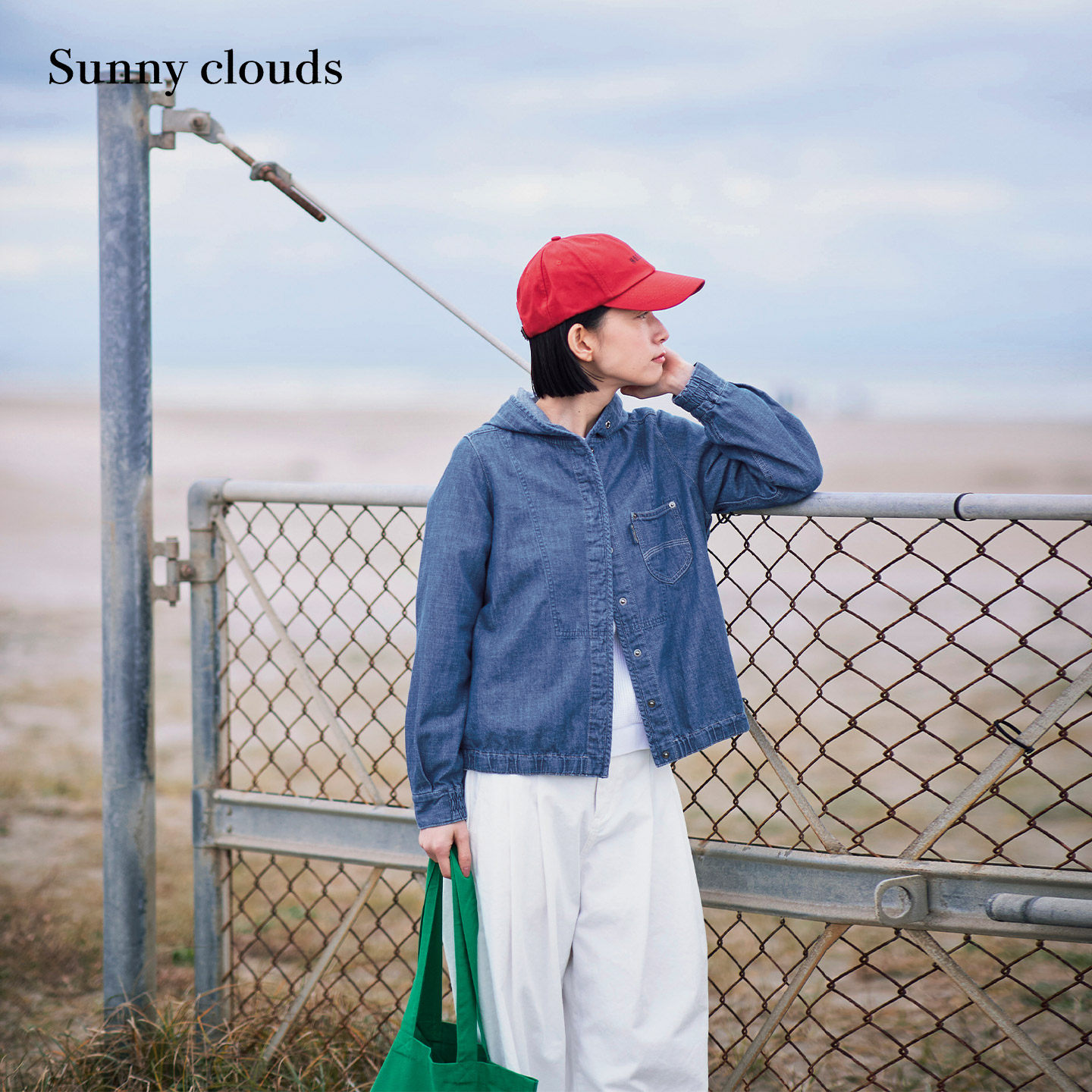 春季新品 桑妮库拉/Sunny clouds 女式纯棉轻薄牛仔连帽衬衫