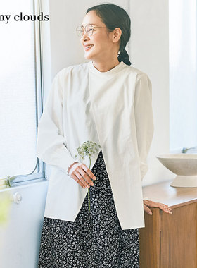 桑妮库拉/Sunny clouds 女式棉混白色中长款罩衫