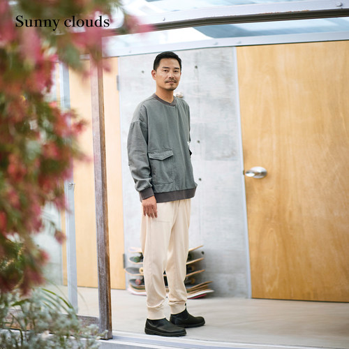 舒适罗纹缩口裤白色长裤休闲裤男