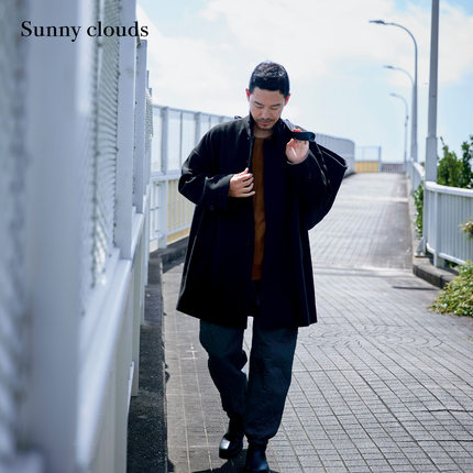 冬季新品 桑妮库拉/Sunny clouds男式缩绒落肩英伦风大衣宽松廓形