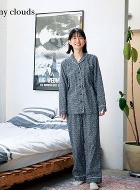 冬季新品 桑妮库拉/Sunny clouds 女式纯棉双纱棉白熊印花家居服