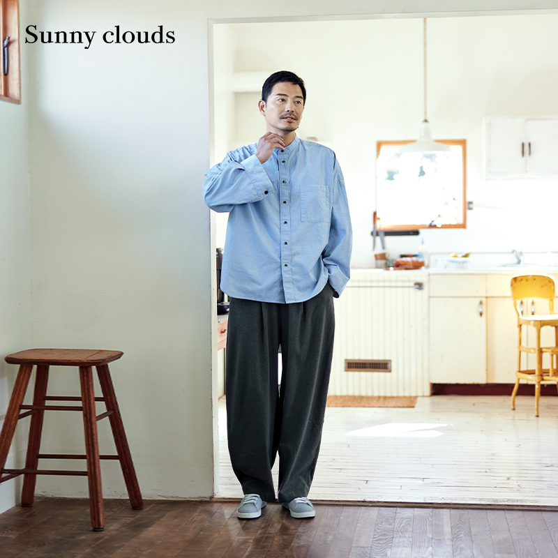 蓝绿色纯色纯棉衬衫宽松百搭上衣