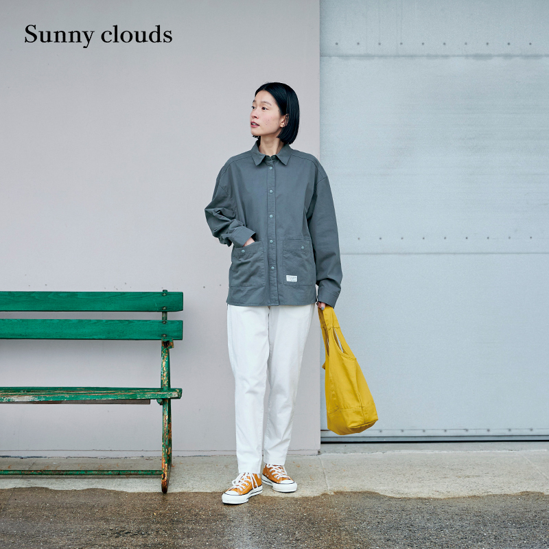 灰色工装风宽松外套衬衫