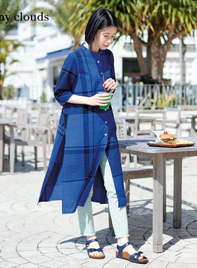 Sunny clouds 女式棉混微弹修身九分毛边紧腿裤（薄荷绿）