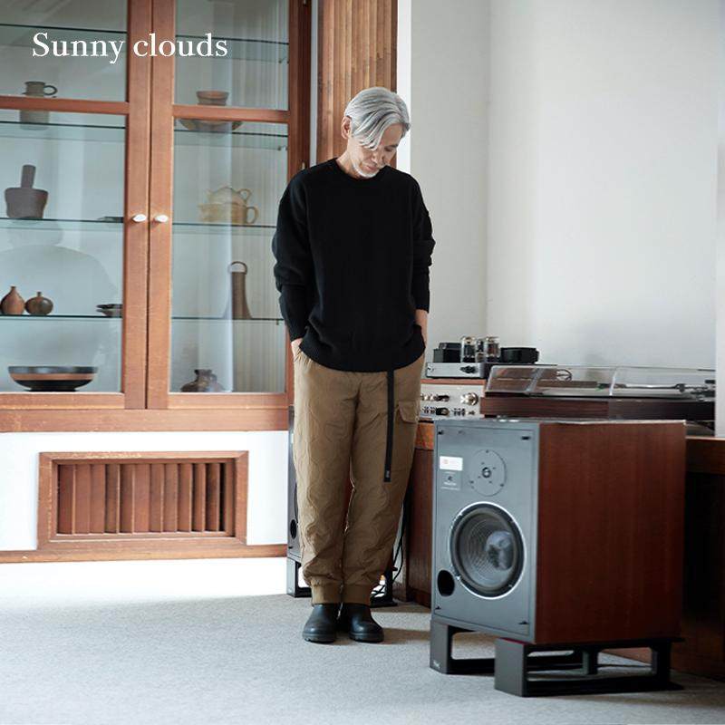 桑妮库拉/Sunny clouds男式纯棉卫衣风针织衫黑套头上衣