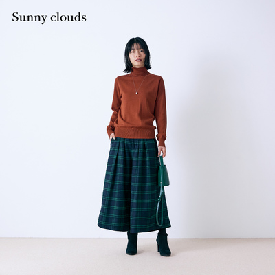 砖红色高领针织衫冬季新品