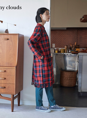 桑妮库拉/Sunny clouds 蓝色棉混磨毛九分紧腿裤直筒裤