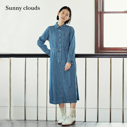 桑妮库拉/Sunny clouds 女式纯棉牛仔连衣裙轻盈舒适