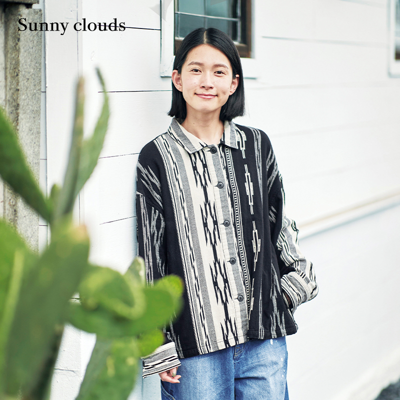 秋季新品 桑妮库拉/Sunny clouds女式纯棉落肩宽松民族风衬衫上衣 女装/女士精品 衬衫 原图主图