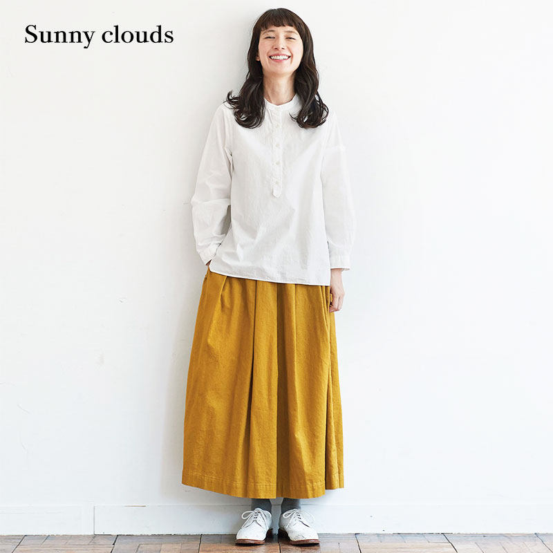 桑妮库拉/Sunny clouds 女式麻棉芥子色阔腿裙裤