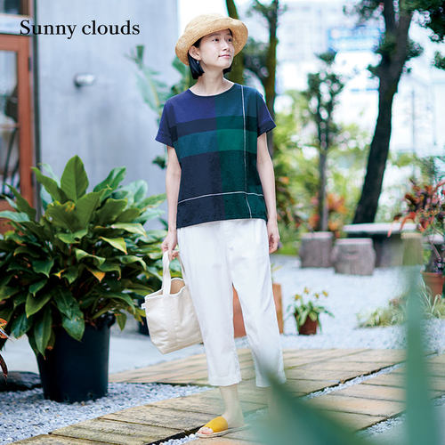 Sunnyclouds女式棉混卡布里裤