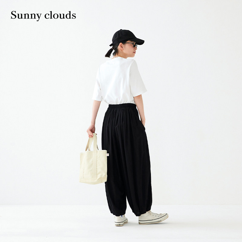 宽松百搭气球裤黑色灯笼裤