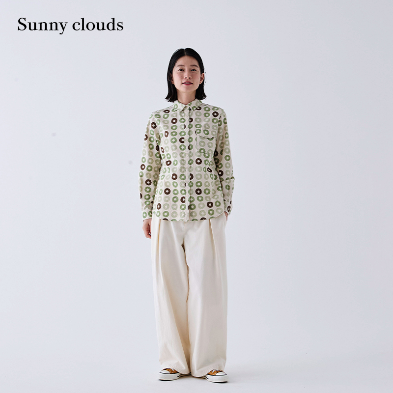 纯棉印花衬衫宽松日系上衣百搭