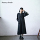 新品 桑妮库拉 Sunny 秋季 clouds女式 纯棉斜纹连帽连衣裙日系复古