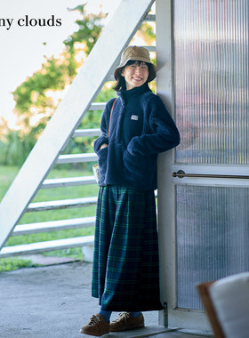 冬季新品 桑妮库拉/Sunny clouds山系立领套头双面摇粒绒衫藏青色