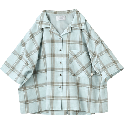 Sunnyclouds女式纯棉格子衬衫