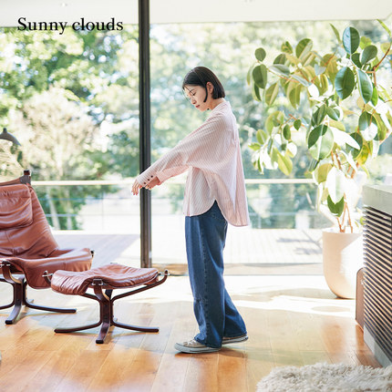 桑妮库拉/Sunny clouds 纯棉深褶萝卜裤百搭牛仔裤长裤