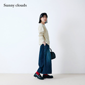 新品 女式 桑妮库拉 冬季 Sunny clouds 纯棉牛仔阔腿裙裤 宽松休闲