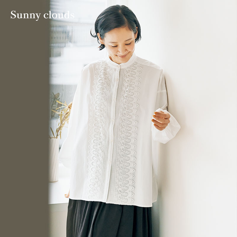 桑妮库拉/Sunny clouds Shuttle Notes日本面料 女式纯棉蕾丝衬衫 女装/女士精品 衬衫 原图主图