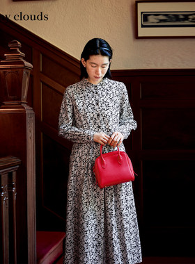 冬季新品 桑妮库拉/Sunny clouds 女式纯棉玫瑰印花连衣裙日系