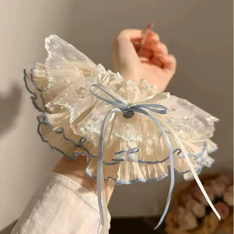 超仙温柔少女感网纱蝴蝶结飘带裙指环