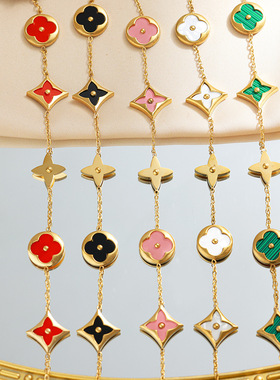 跨境热卖通体钛钢手链轻奢女高级感18K真金简约小众不掉色手饰品