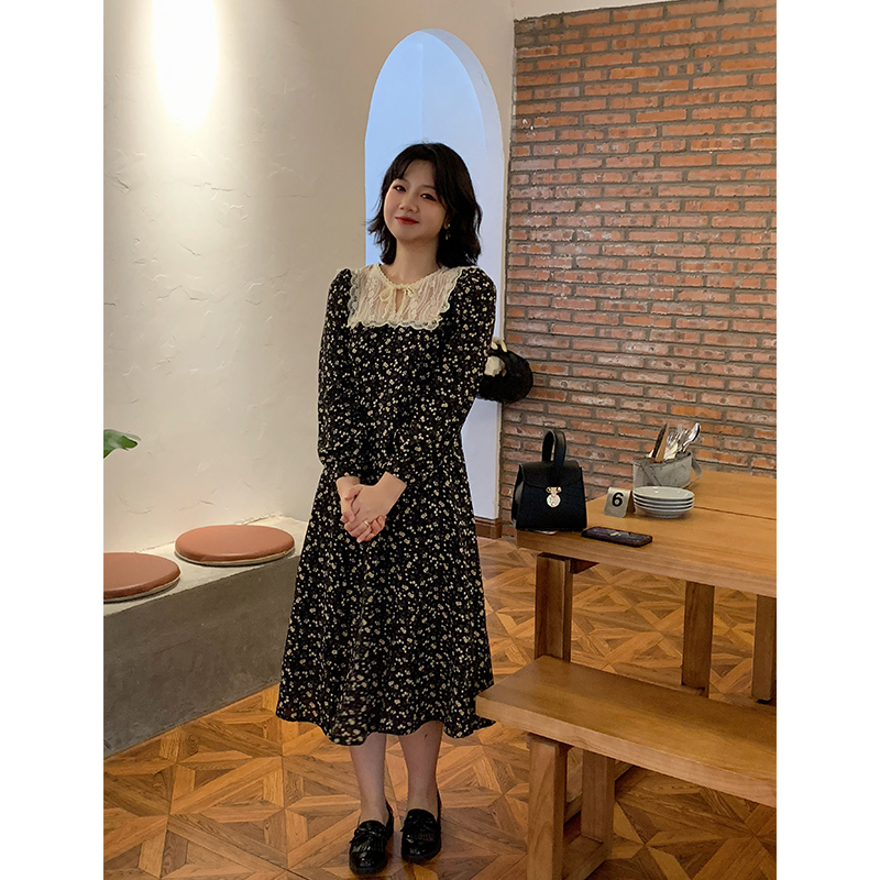 巫婆大码女装【浪漫华尔兹】胖MM碎花连衣裙法式复古气质微胖裙子